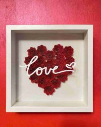 Shadow box con rose personalizzato 3D