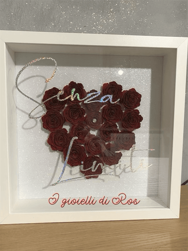 Shadow box con rose personalizzato 3D - immagine 3