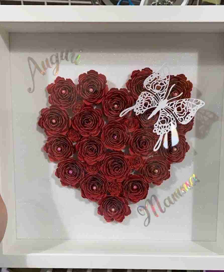 Shadow box con rose personalizzato 3D - immagine 4