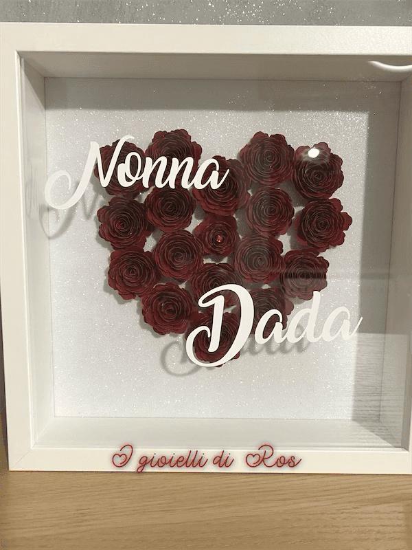 Shadow box con rose personalizzato 3D - immagine 5