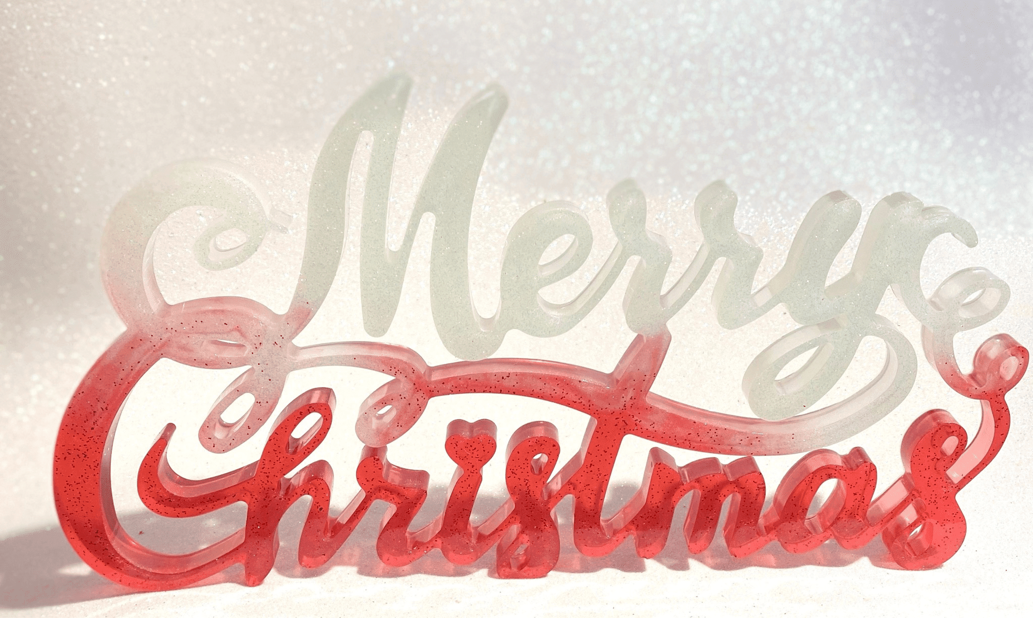 Scritta Merry Christmas in corsivo da appendere o da appoggiare