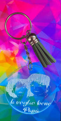 Portachiavi con foto incisa