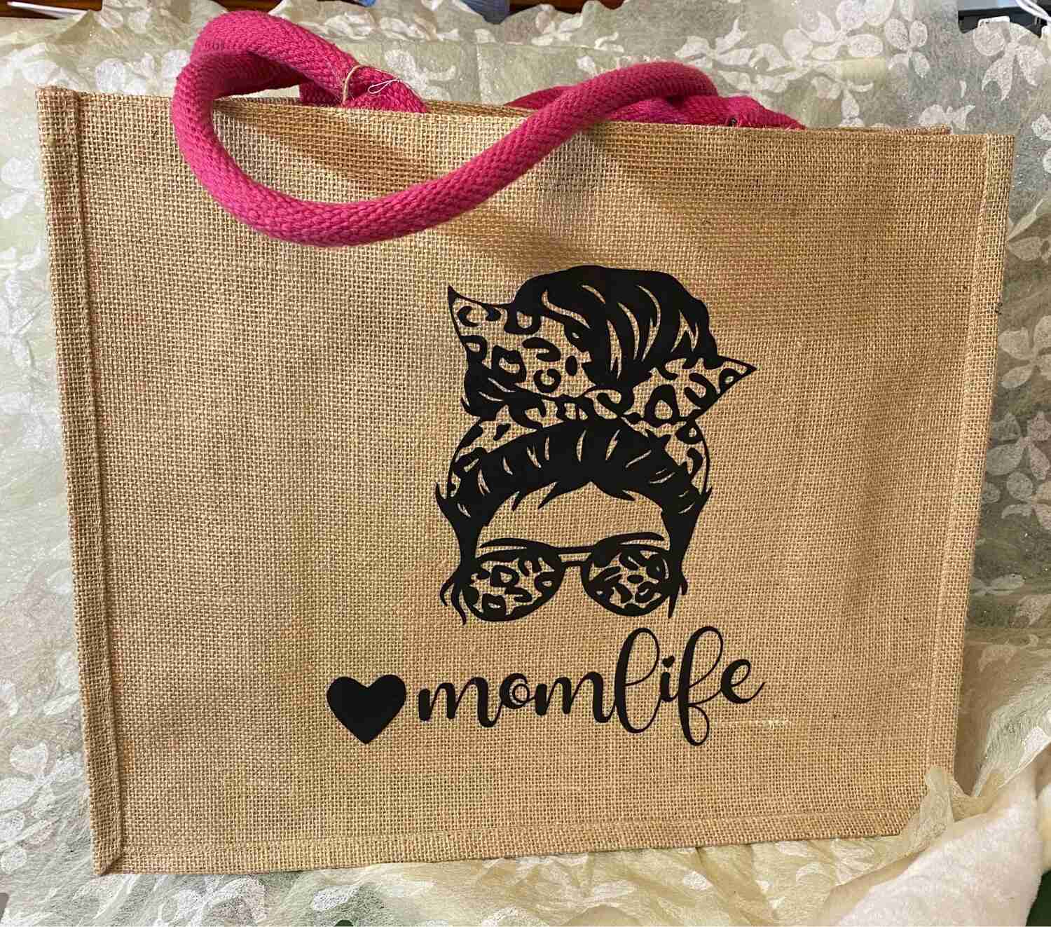 Borsa grande juta personalizzata