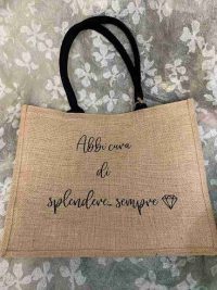 Borsa grande juta personalizzata