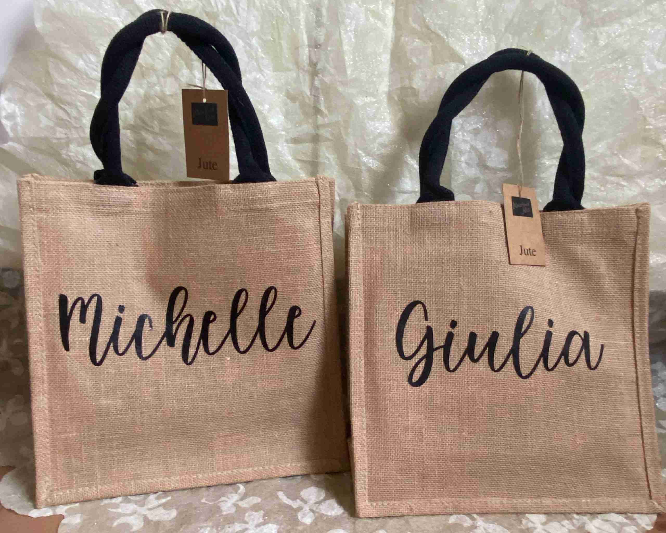 Borsa media juta personalizzata