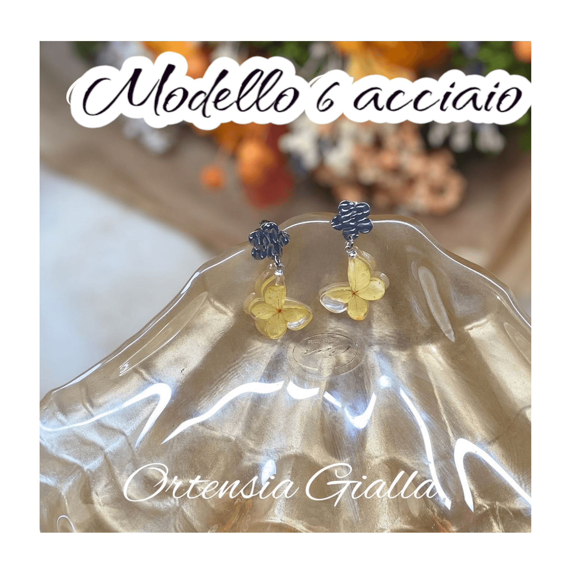 Orecchini Ortensia in resina - immagine 7