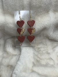 Orecchini Tris di Cuori in argilla polimerica