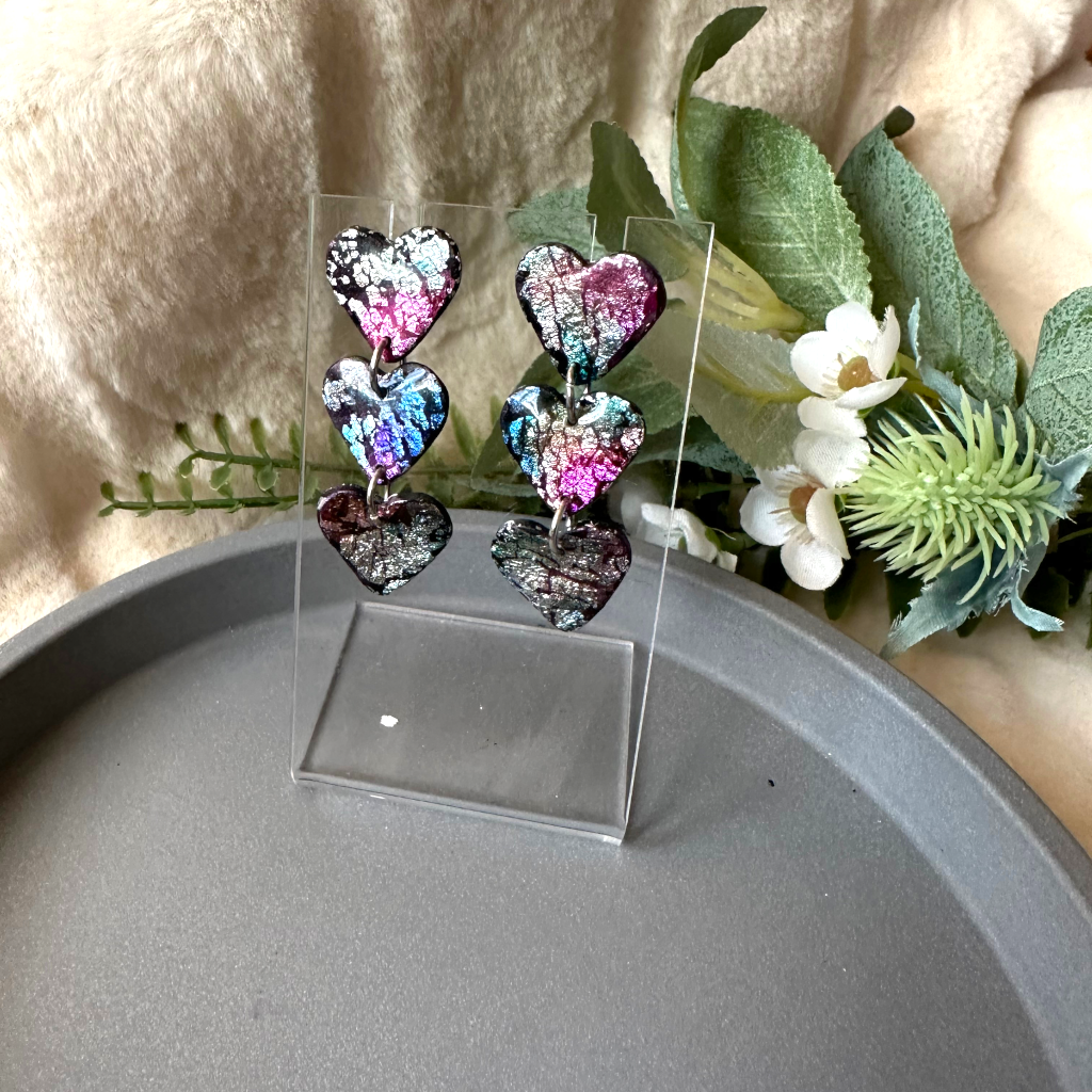 Orecchini Tris di Cuori multicolor - immagine 2