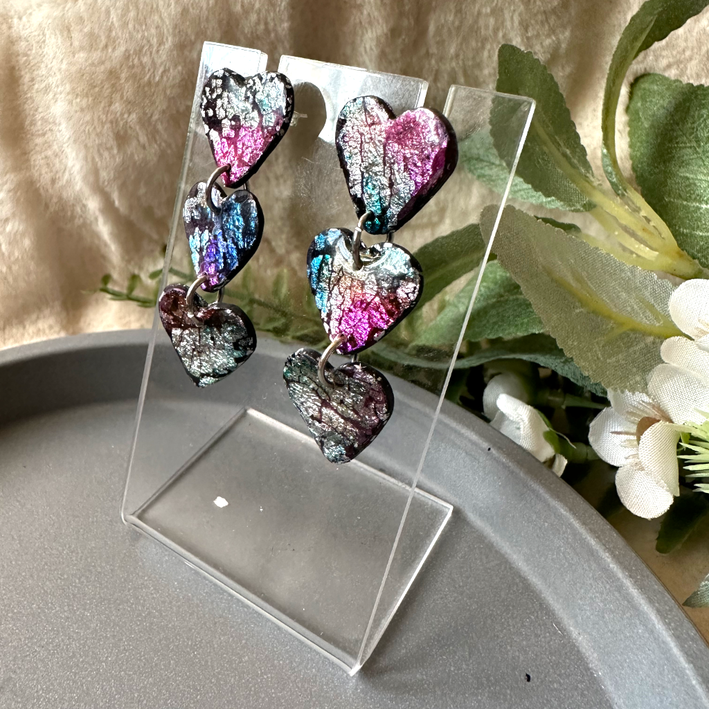 Orecchini Tris di Cuori multicolor - immagine 3