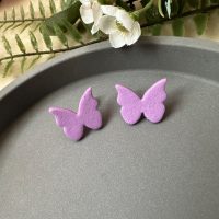 Orecchini Butterfly viola in argilla polimerica