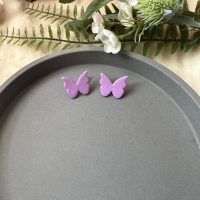 Orecchini Butterfly viola in argilla polimerica