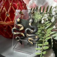 Orecchini Snake oro nero in argilla