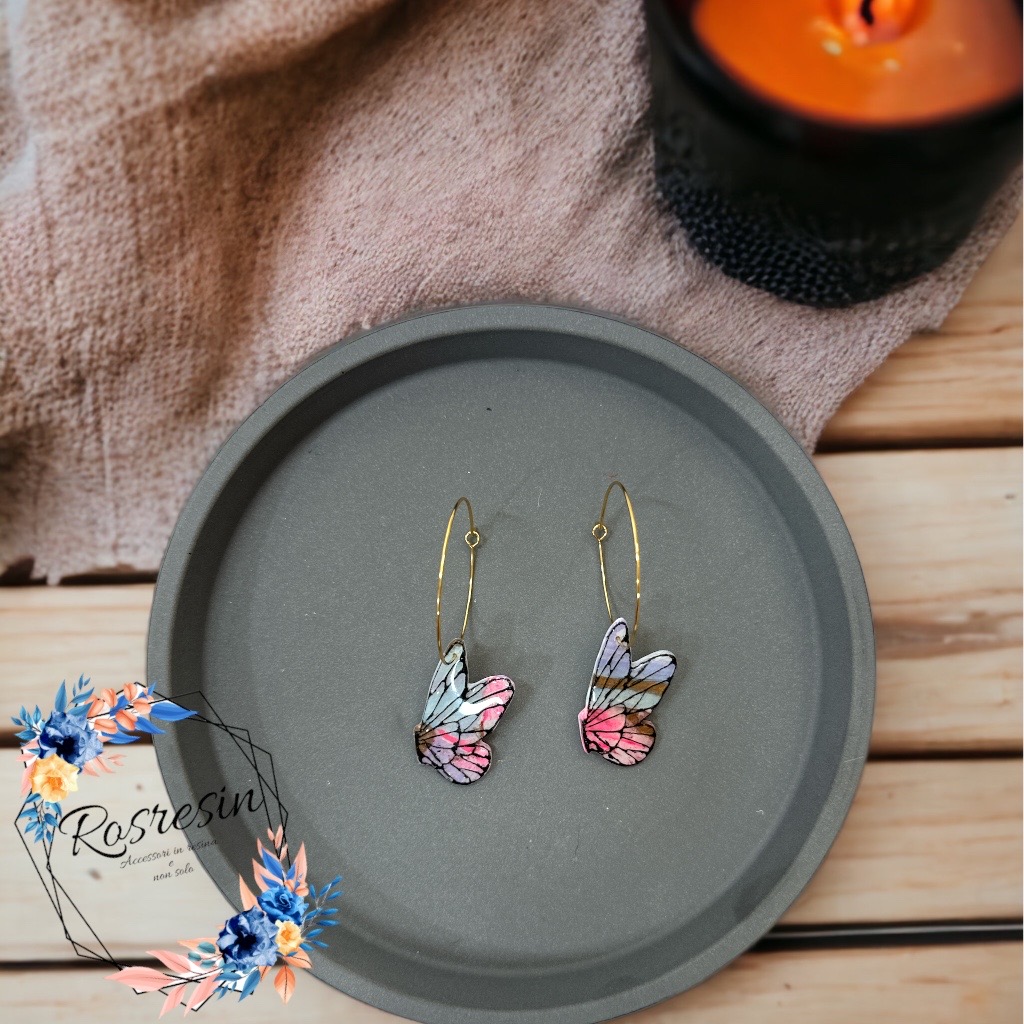 Orecchini Butterfly watercolor - immagine 2