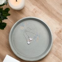 Orecchini cuore watercolor con catenella