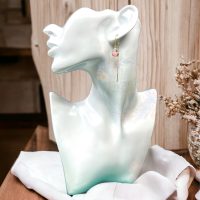 Orecchini cuore watercolor  con catenella oro