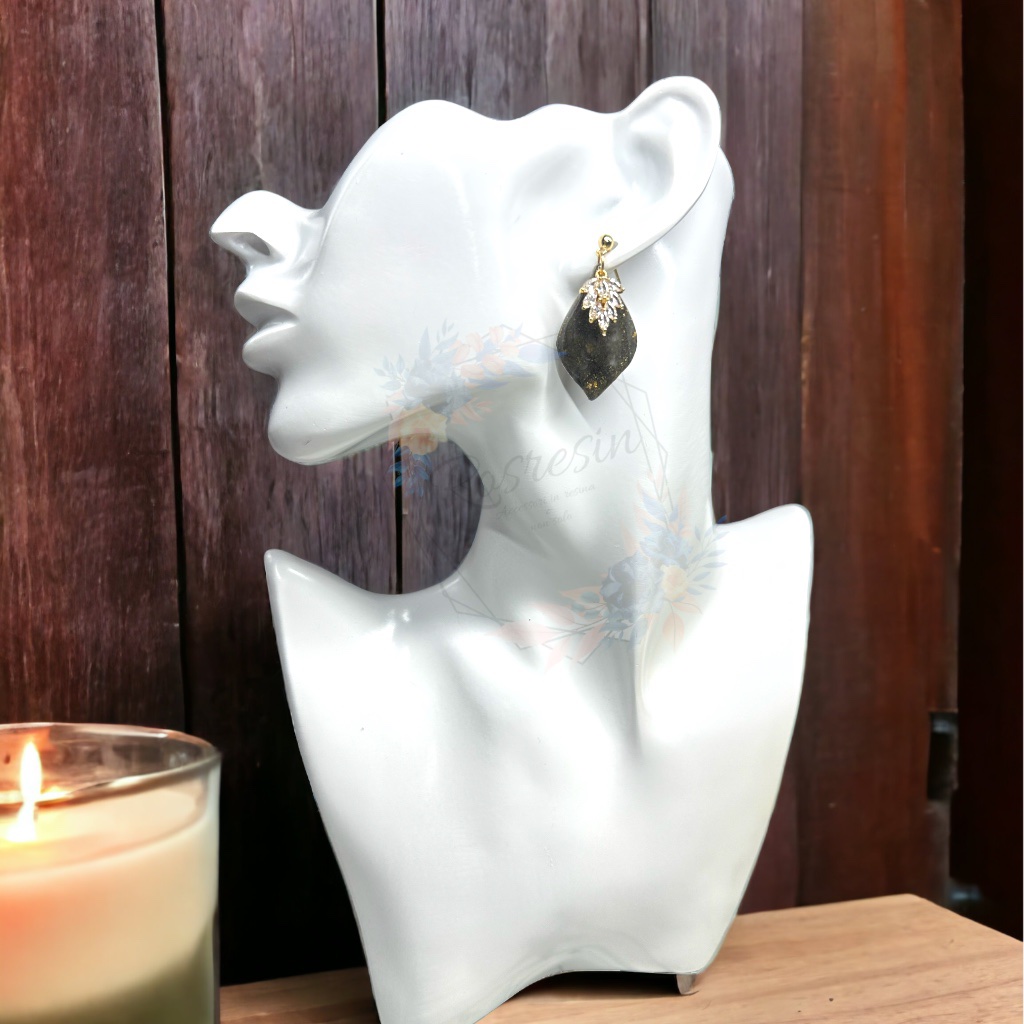 Orecchini goccia black and gold