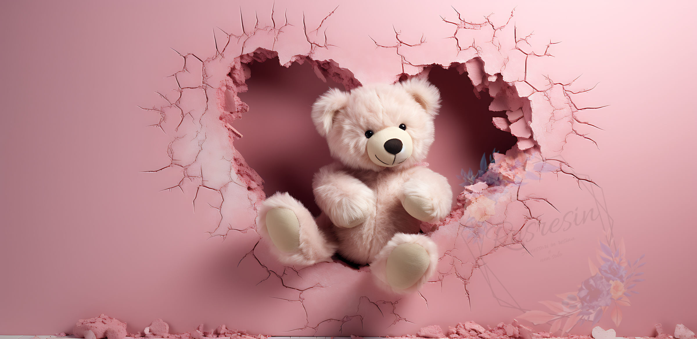 Tazza ceramica Orsetto con cuori - immagine 4