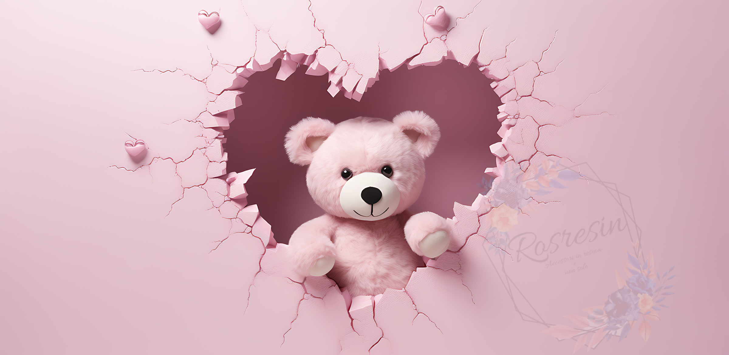 Tazza ceramica Orsetto con cuori - immagine 2