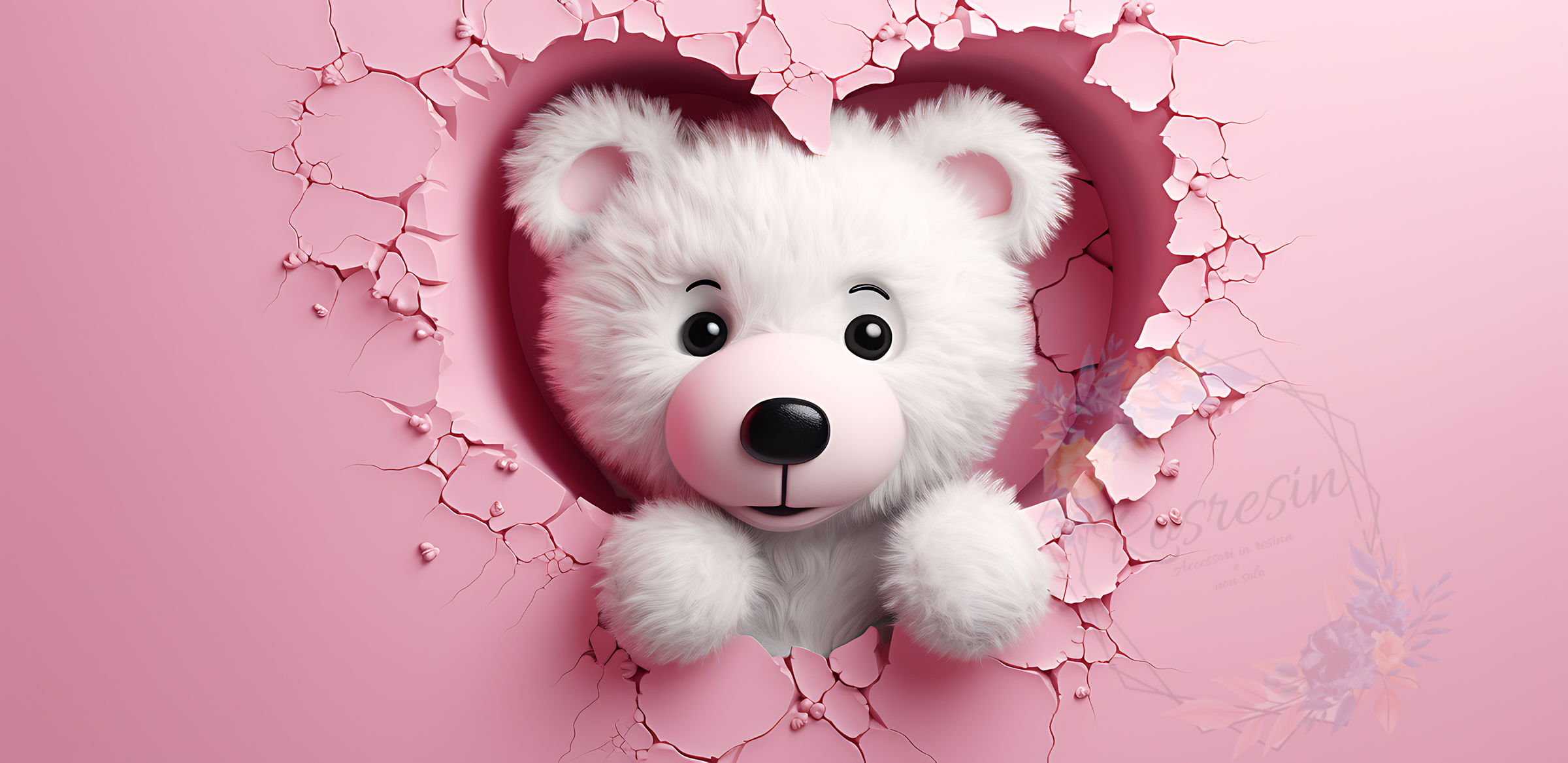 Tazza ceramica Orsetto con cuori - immagine 5