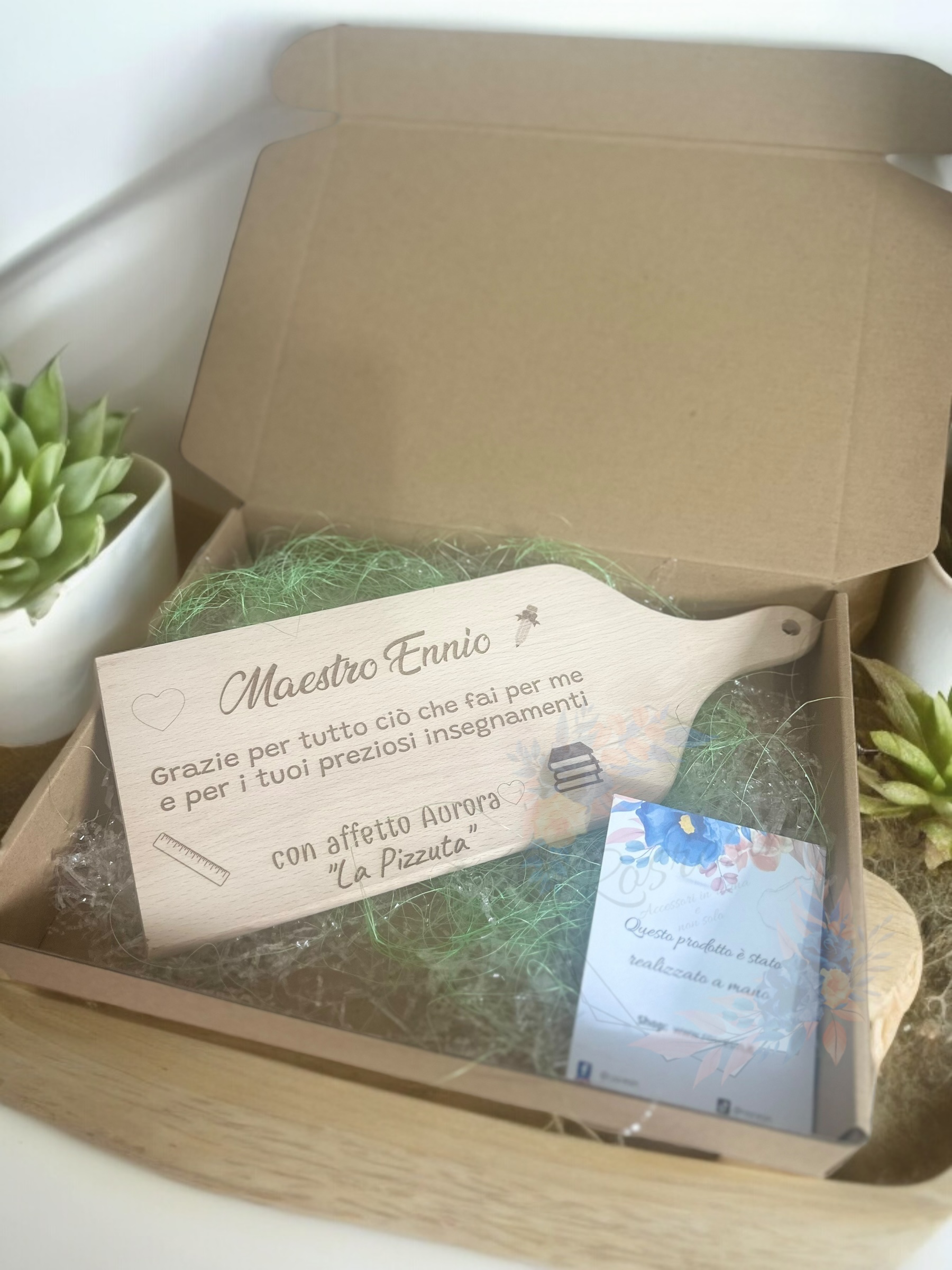 Tagliere con manico in faggio personalizzabile - immagine 5