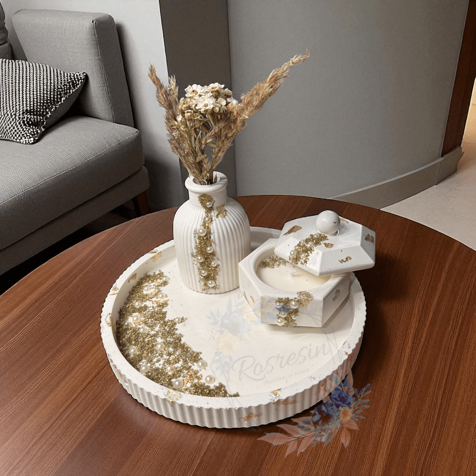 set-decorativo-profumato-gesso-oro-vassoio-candela